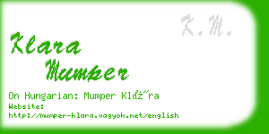 klara mumper business card